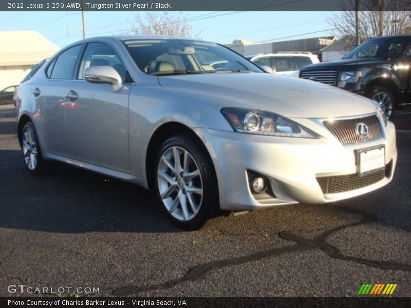 Tungsten Silver Pearl / Black 2012 Lexus IS 250 AWD