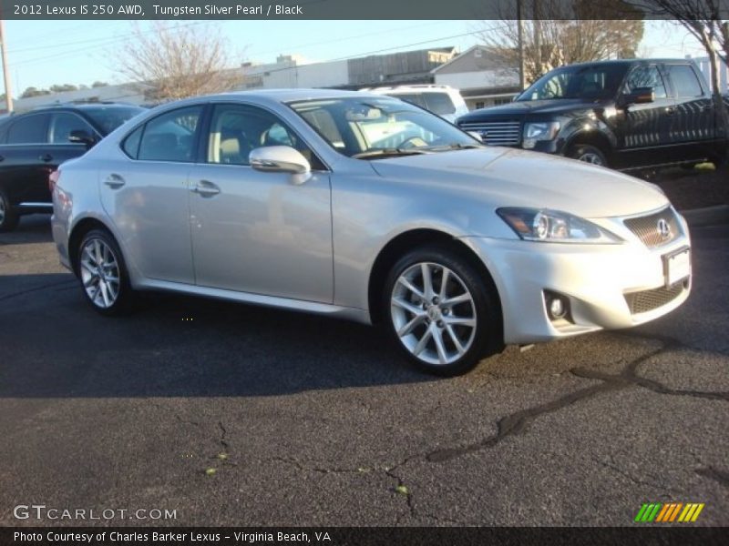 Tungsten Silver Pearl / Black 2012 Lexus IS 250 AWD