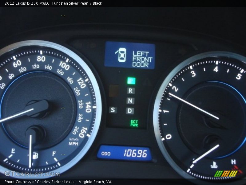 Tungsten Silver Pearl / Black 2012 Lexus IS 250 AWD