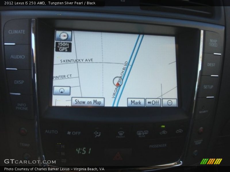 Tungsten Silver Pearl / Black 2012 Lexus IS 250 AWD