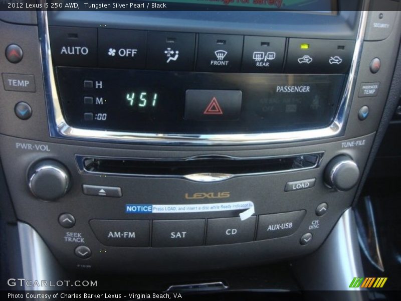 Tungsten Silver Pearl / Black 2012 Lexus IS 250 AWD