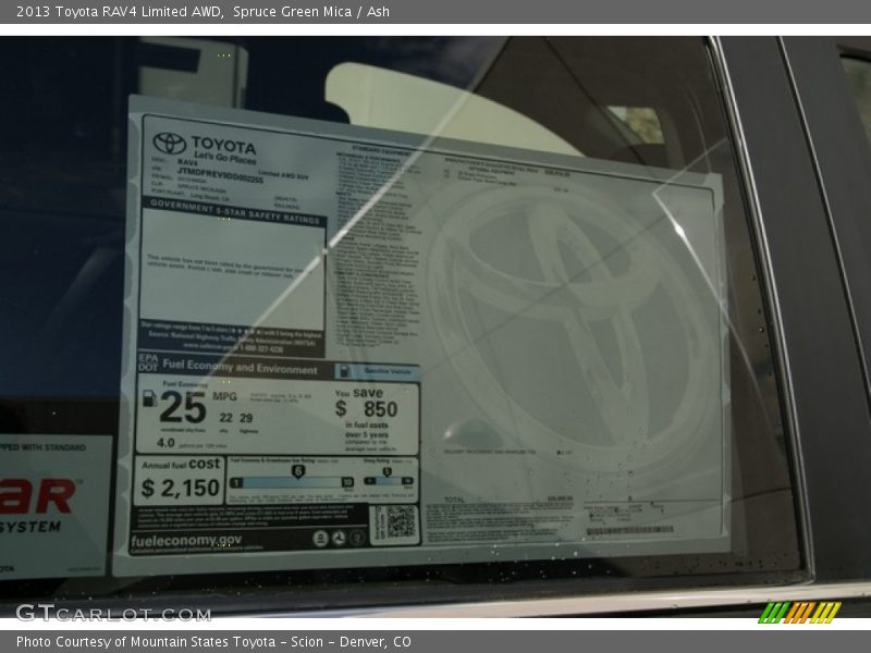 Spruce Green Mica / Ash 2013 Toyota RAV4 Limited AWD