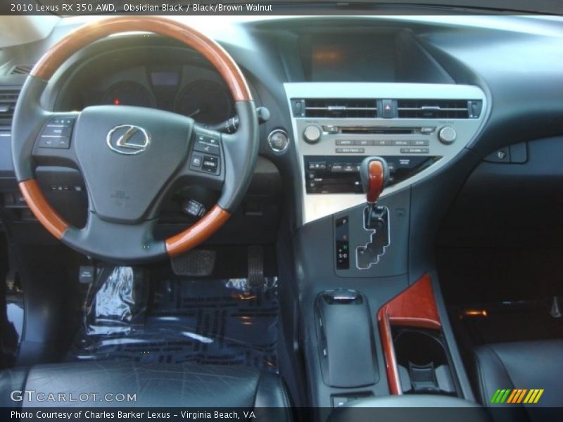 Obsidian Black / Black/Brown Walnut 2010 Lexus RX 350 AWD