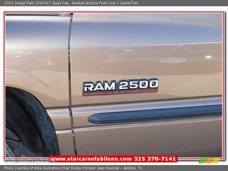 Medium Bronze Pearl Coat / Camel/Tan 2001 Dodge Ram 2500 SLT Quad Cab