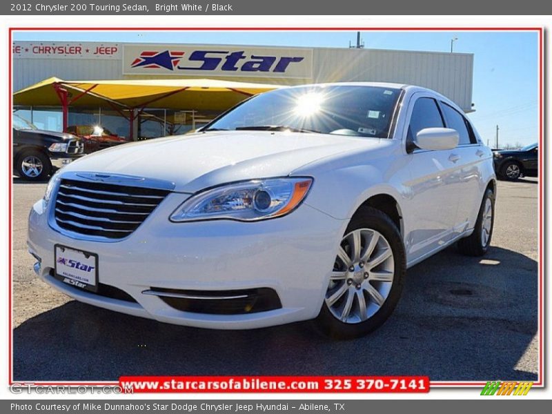 Bright White / Black 2012 Chrysler 200 Touring Sedan