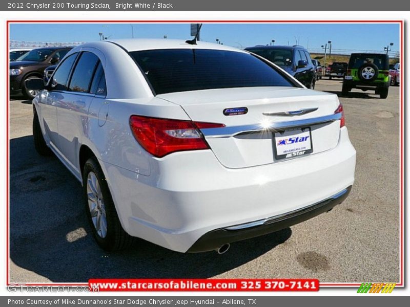 Bright White / Black 2012 Chrysler 200 Touring Sedan