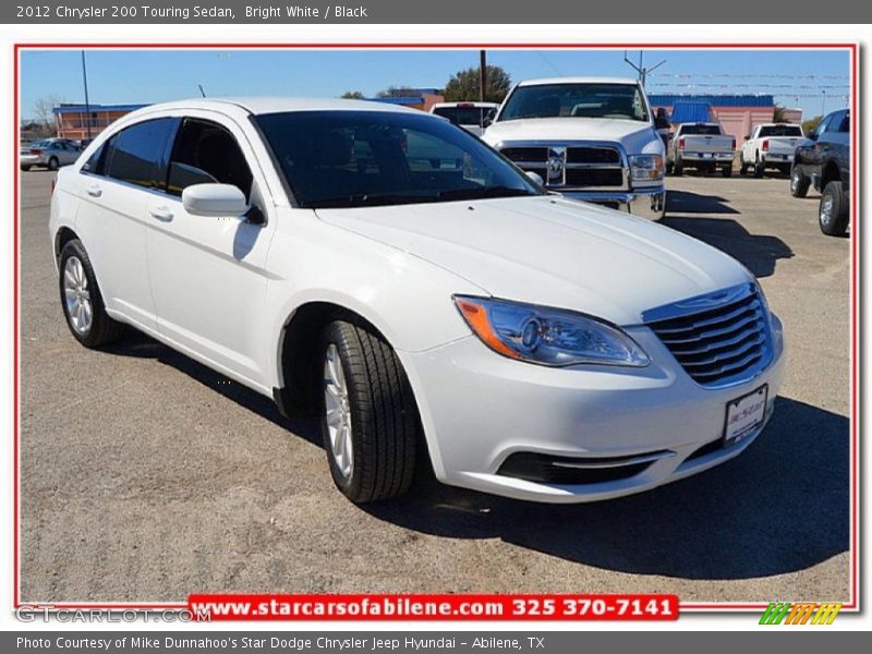 Bright White / Black 2012 Chrysler 200 Touring Sedan
