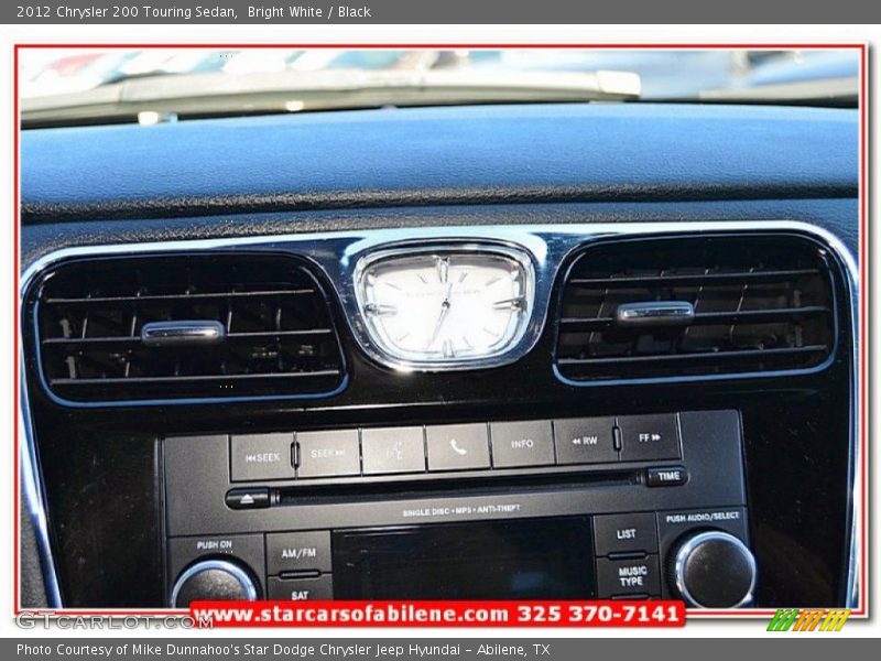 Bright White / Black 2012 Chrysler 200 Touring Sedan