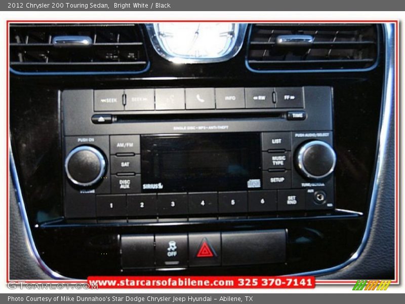 Bright White / Black 2012 Chrysler 200 Touring Sedan