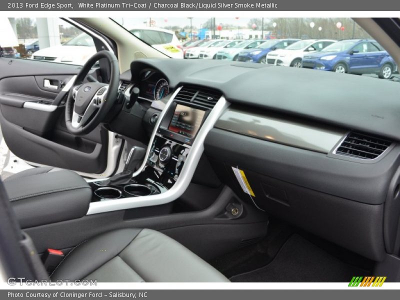 White Platinum Tri-Coat / Charcoal Black/Liquid Silver Smoke Metallic 2013 Ford Edge Sport