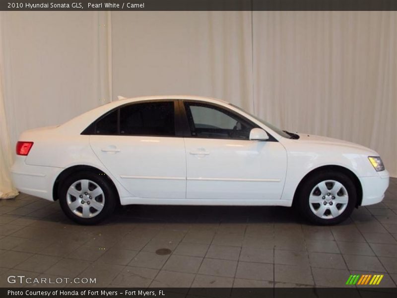 Pearl White / Camel 2010 Hyundai Sonata GLS