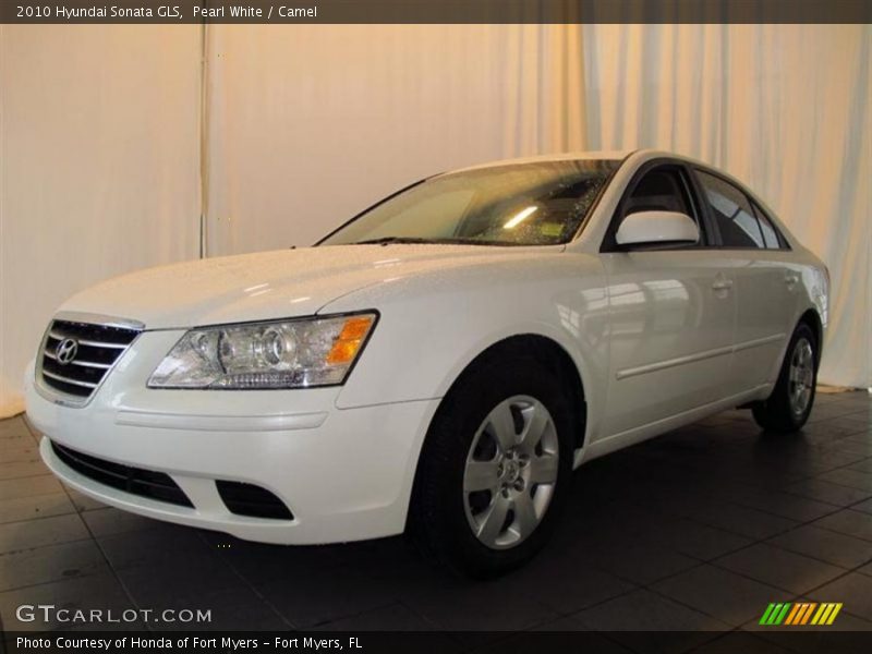 Pearl White / Camel 2010 Hyundai Sonata GLS