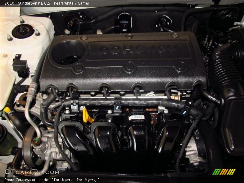 Pearl White / Camel 2010 Hyundai Sonata GLS