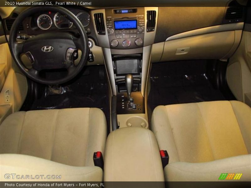 Pearl White / Camel 2010 Hyundai Sonata GLS