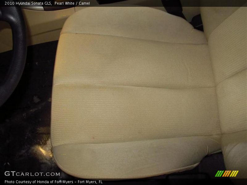 Pearl White / Camel 2010 Hyundai Sonata GLS
