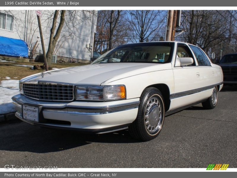 White / Beige 1996 Cadillac DeVille Sedan