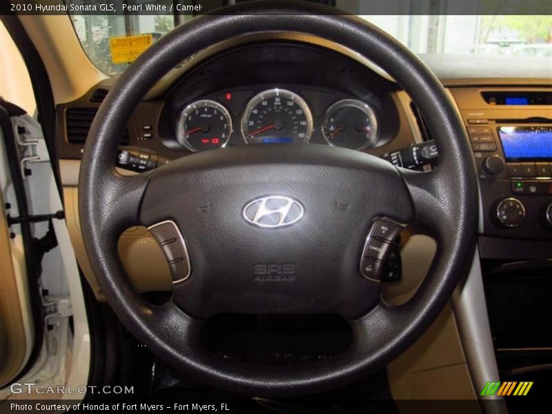 Pearl White / Camel 2010 Hyundai Sonata GLS