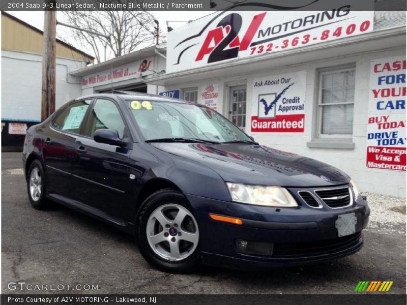 Nocturne Blue Metallic / Parchment 2004 Saab 9-3 Linear Sedan