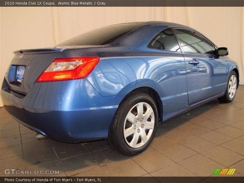 Atomic Blue Metallic / Gray 2010 Honda Civic LX Coupe