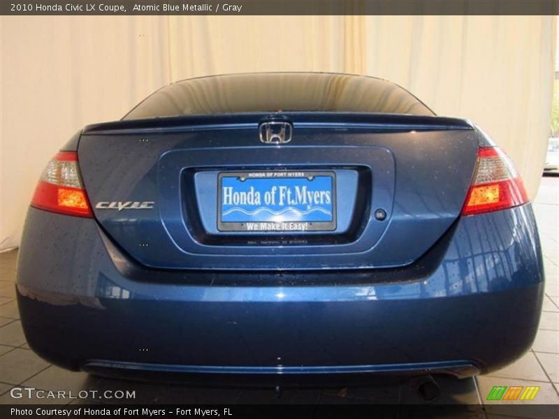 Atomic Blue Metallic / Gray 2010 Honda Civic LX Coupe