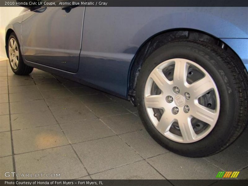 Atomic Blue Metallic / Gray 2010 Honda Civic LX Coupe