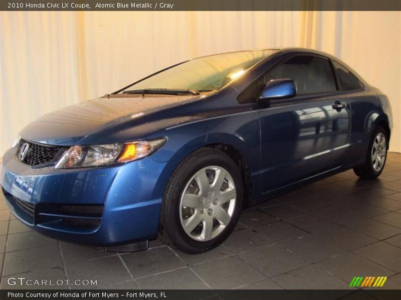 Atomic Blue Metallic / Gray 2010 Honda Civic LX Coupe