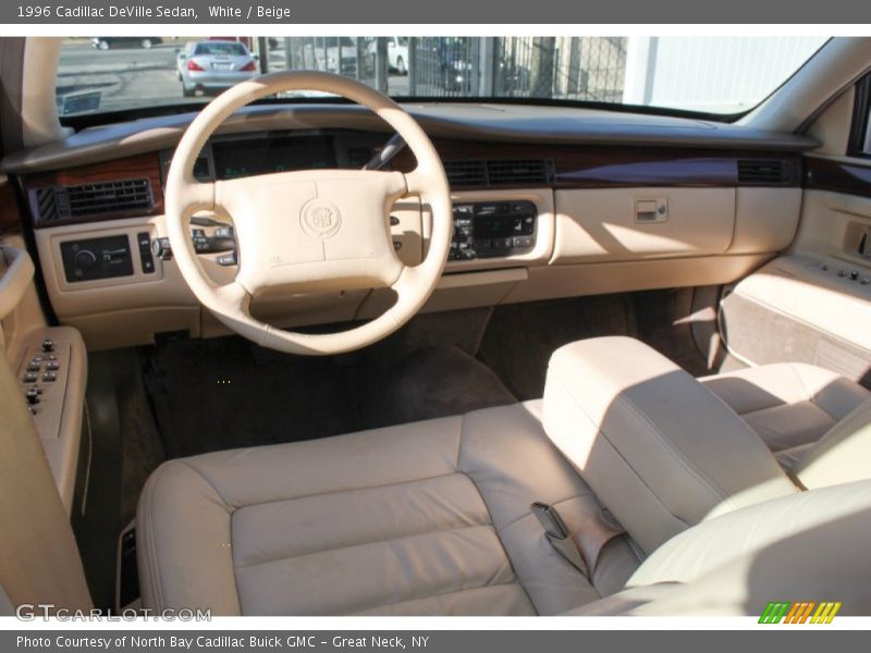 White / Beige 1996 Cadillac DeVille Sedan