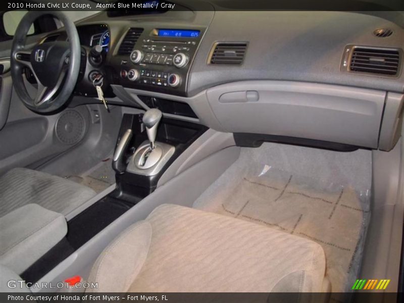 Atomic Blue Metallic / Gray 2010 Honda Civic LX Coupe