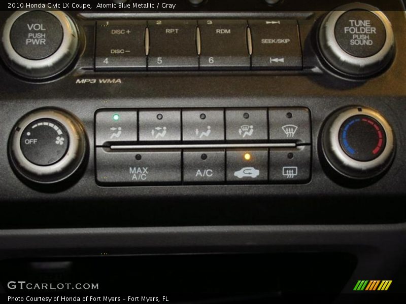 Atomic Blue Metallic / Gray 2010 Honda Civic LX Coupe