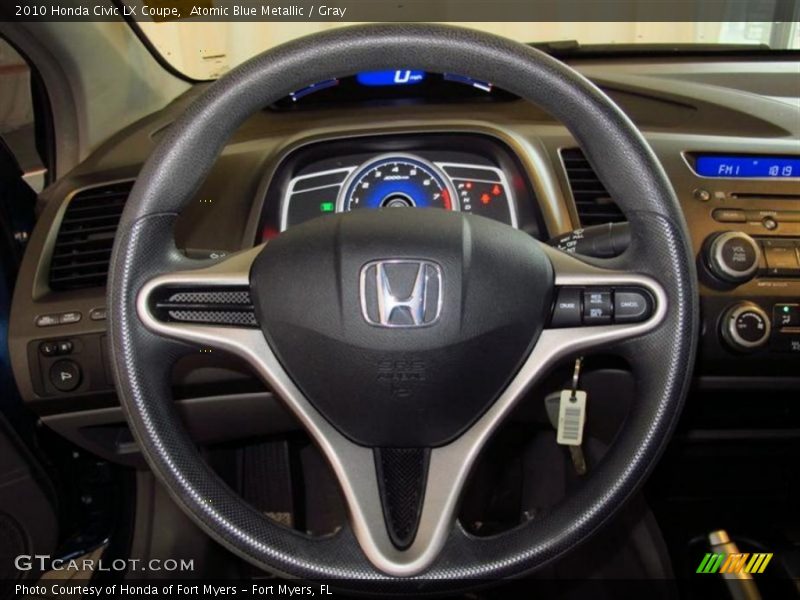 Atomic Blue Metallic / Gray 2010 Honda Civic LX Coupe
