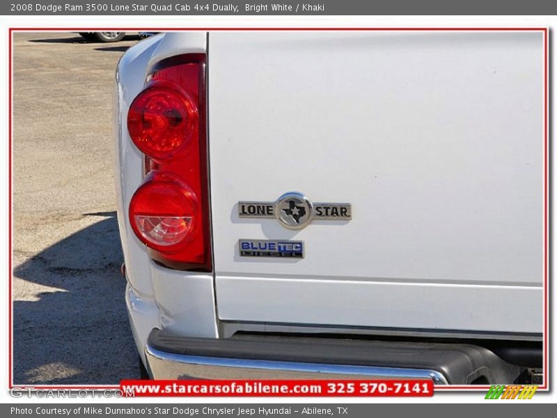 Bright White / Khaki 2008 Dodge Ram 3500 Lone Star Quad Cab 4x4 Dually
