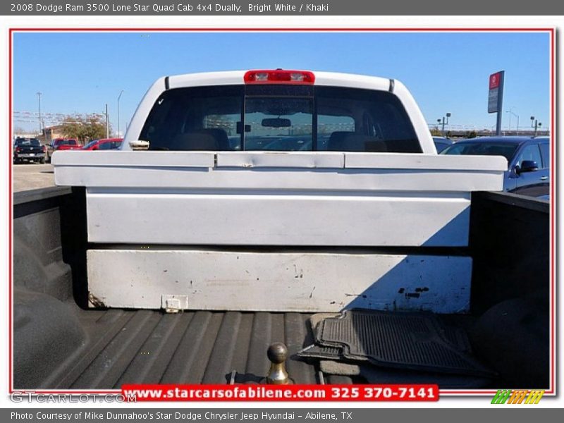 Bright White / Khaki 2008 Dodge Ram 3500 Lone Star Quad Cab 4x4 Dually