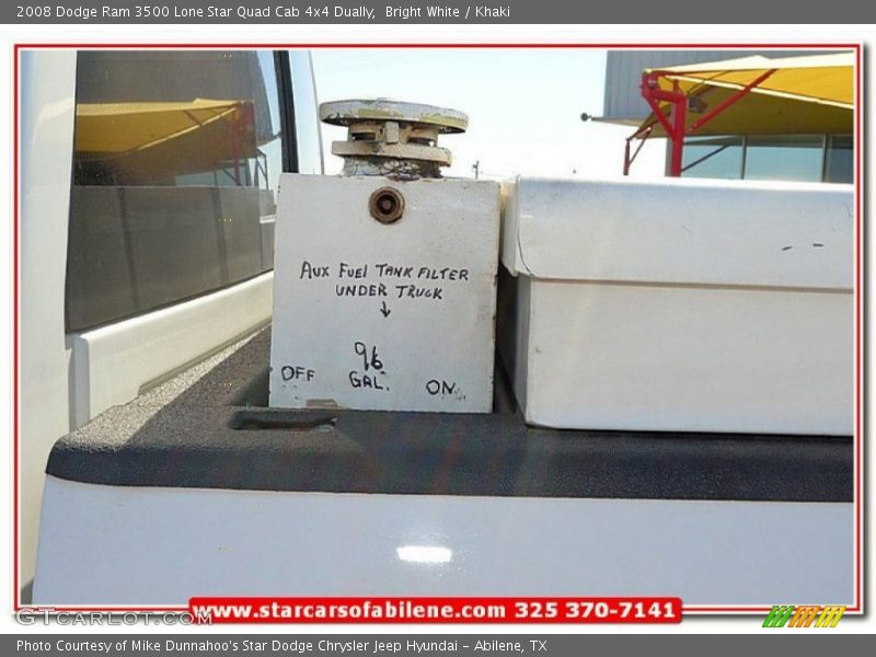 Bright White / Khaki 2008 Dodge Ram 3500 Lone Star Quad Cab 4x4 Dually