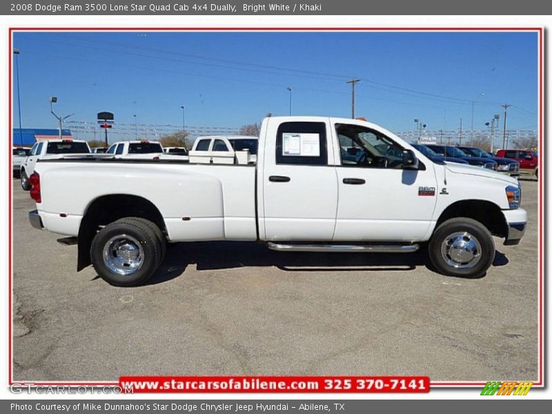 Bright White / Khaki 2008 Dodge Ram 3500 Lone Star Quad Cab 4x4 Dually