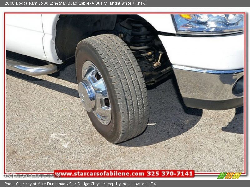 Bright White / Khaki 2008 Dodge Ram 3500 Lone Star Quad Cab 4x4 Dually