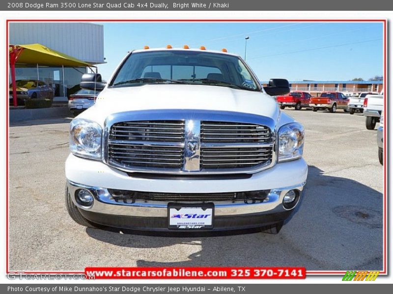 Bright White / Khaki 2008 Dodge Ram 3500 Lone Star Quad Cab 4x4 Dually