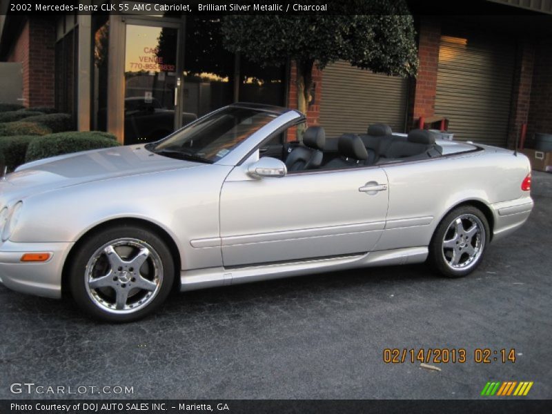 Brilliant Silver Metallic / Charcoal 2002 Mercedes-Benz CLK 55 AMG Cabriolet