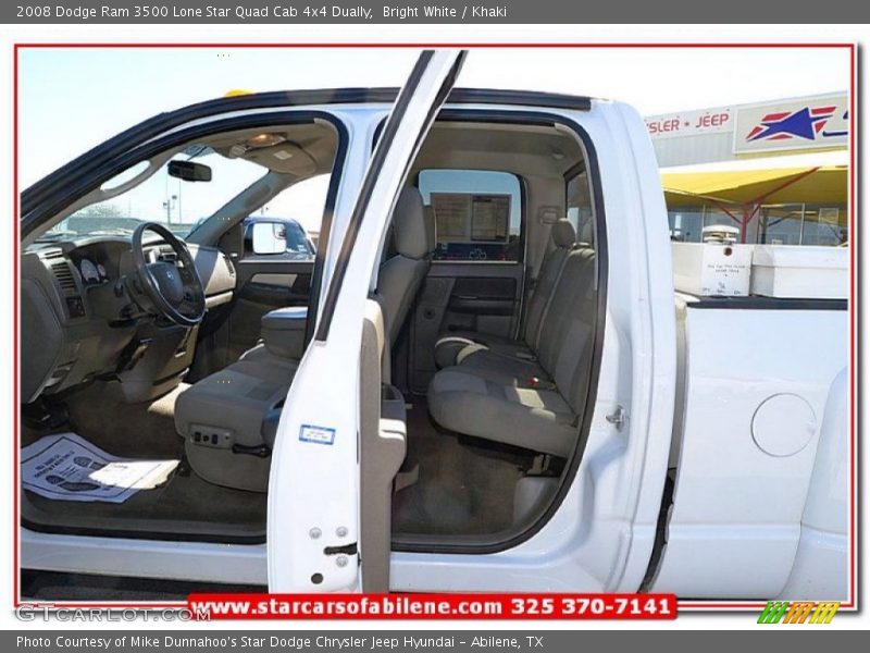 Bright White / Khaki 2008 Dodge Ram 3500 Lone Star Quad Cab 4x4 Dually