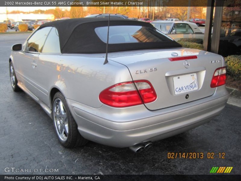 Brilliant Silver Metallic / Charcoal 2002 Mercedes-Benz CLK 55 AMG Cabriolet