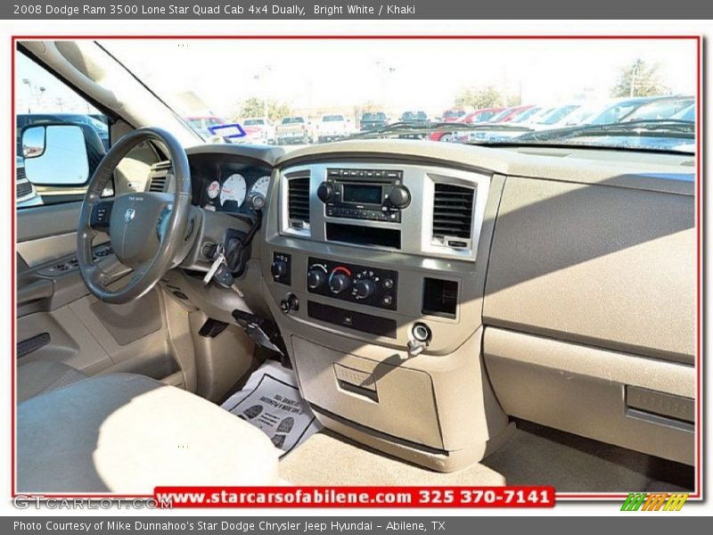 Bright White / Khaki 2008 Dodge Ram 3500 Lone Star Quad Cab 4x4 Dually