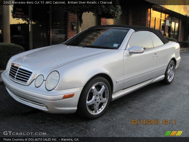 Brilliant Silver Metallic / Charcoal 2002 Mercedes-Benz CLK 55 AMG Cabriolet
