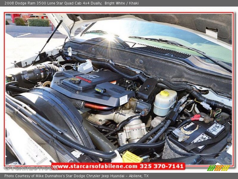 Bright White / Khaki 2008 Dodge Ram 3500 Lone Star Quad Cab 4x4 Dually