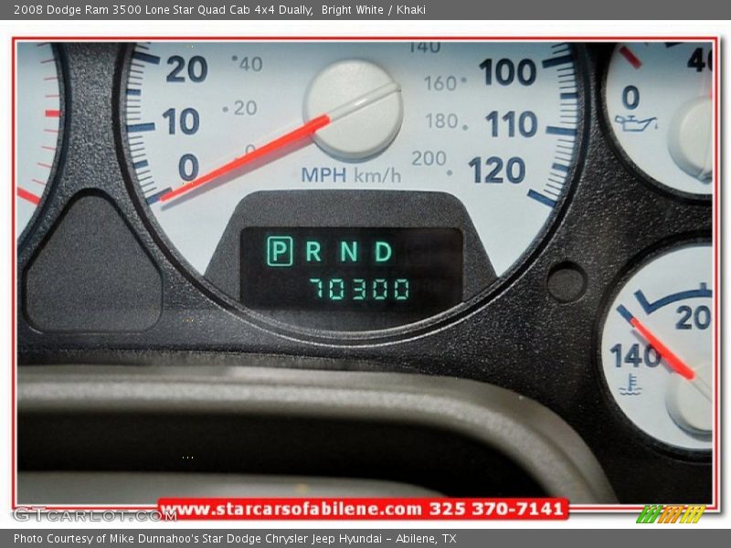 Bright White / Khaki 2008 Dodge Ram 3500 Lone Star Quad Cab 4x4 Dually