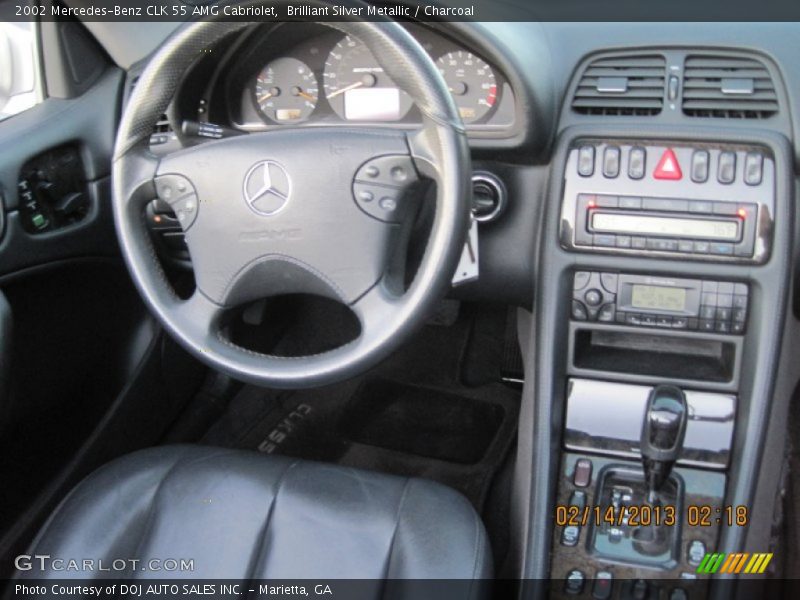 Brilliant Silver Metallic / Charcoal 2002 Mercedes-Benz CLK 55 AMG Cabriolet