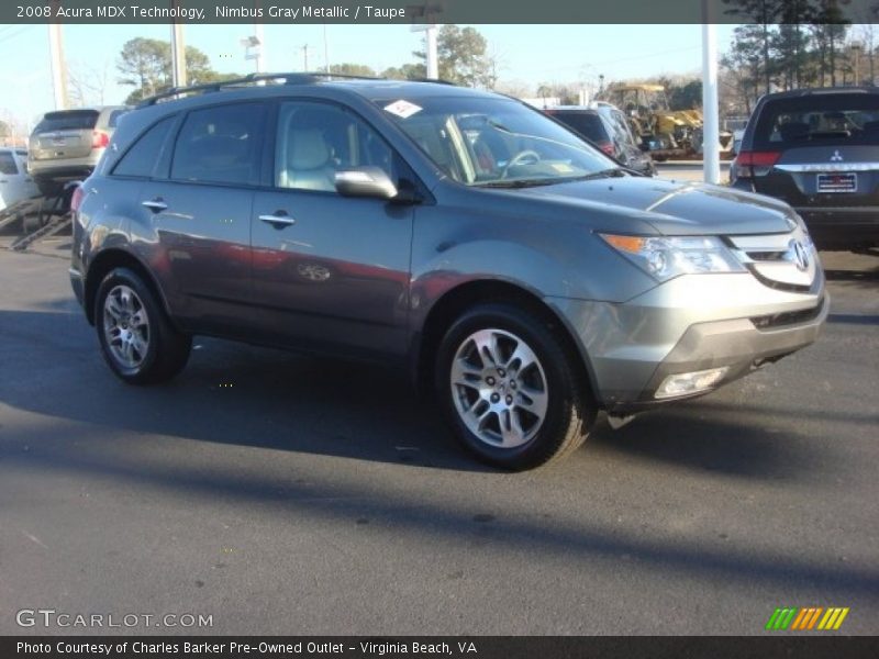 Nimbus Gray Metallic / Taupe 2008 Acura MDX Technology