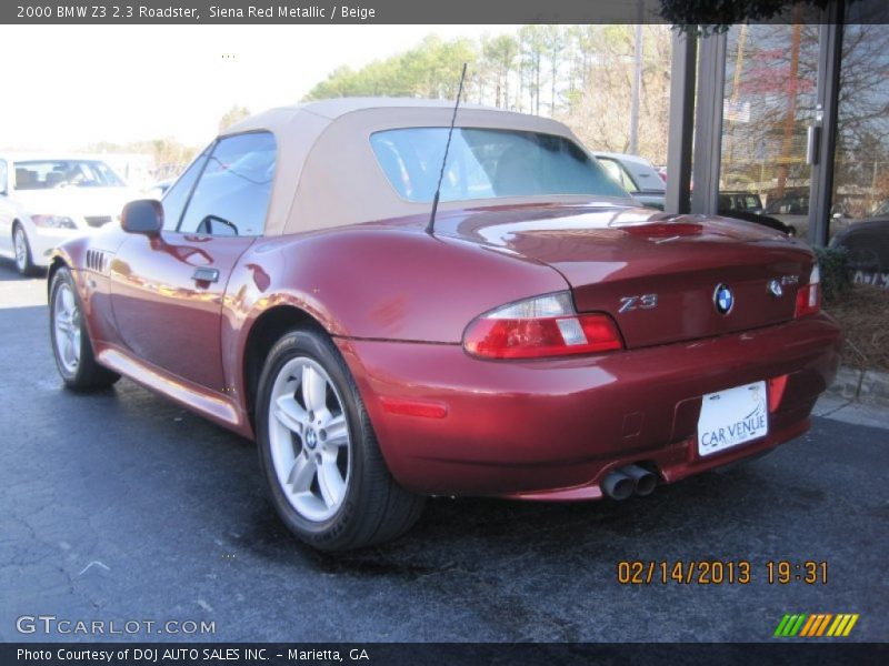 Siena Red Metallic / Beige 2000 BMW Z3 2.3 Roadster