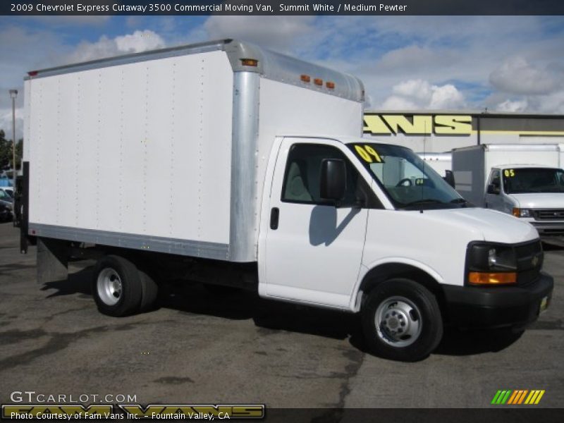 Summit White / Medium Pewter 2009 Chevrolet Express Cutaway 3500 Commercial Moving Van