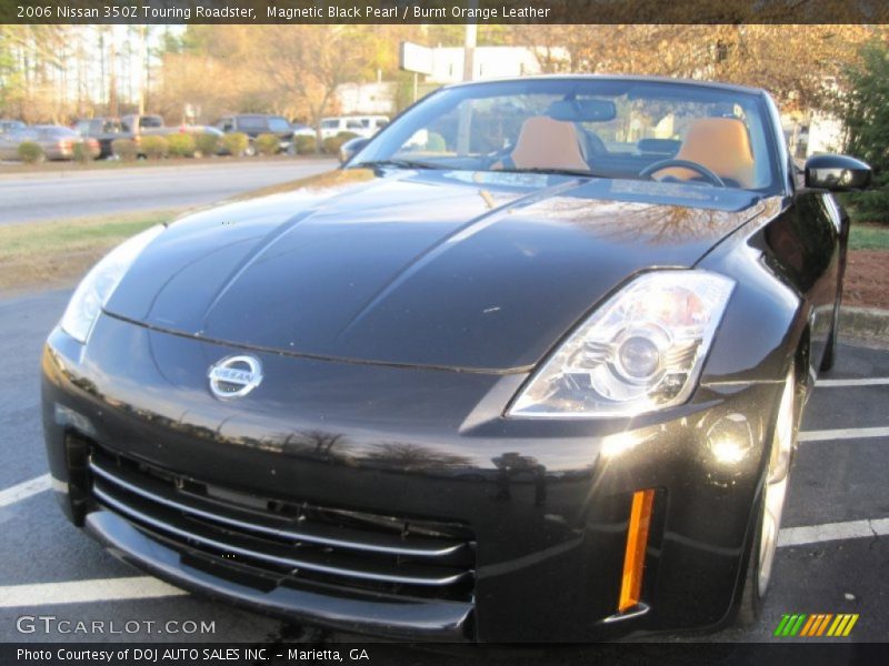 Magnetic Black Pearl / Burnt Orange Leather 2006 Nissan 350Z Touring Roadster