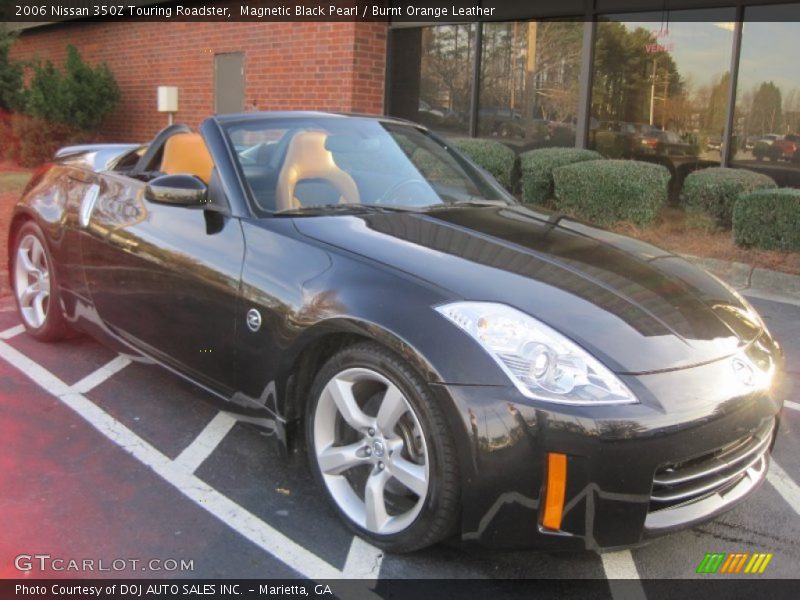 Magnetic Black Pearl / Burnt Orange Leather 2006 Nissan 350Z Touring Roadster