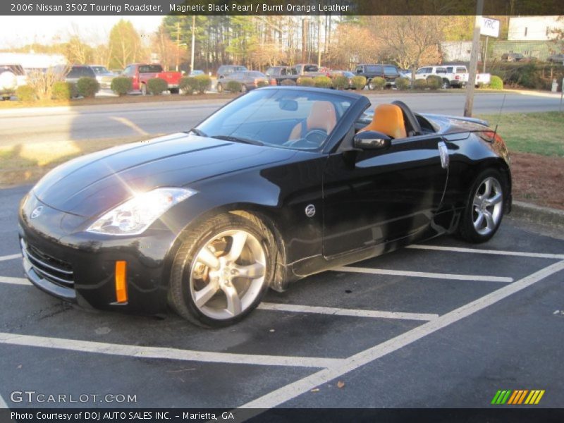 Magnetic Black Pearl / Burnt Orange Leather 2006 Nissan 350Z Touring Roadster